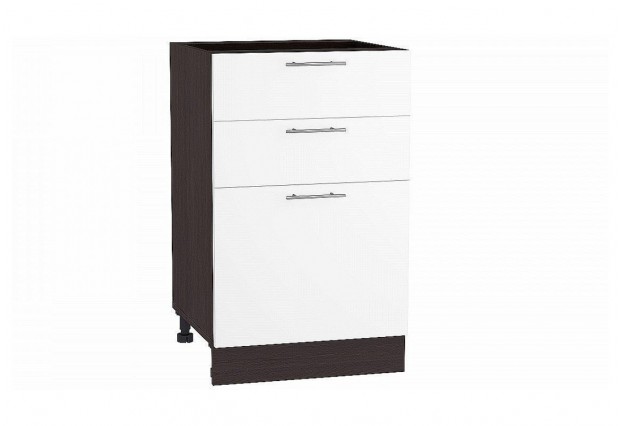 Шкаф нижний с 3-мя ящиками Валерия-М Белый глянец / Graphite 50 х 47,8 х 81,6 см