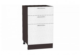Шкаф нижний с 3-мя ящиками Валерия-М Белый металлик / Graphite 50 х 47,8 х 81,6 см