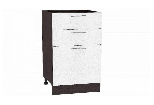Шкаф нижний с 3-мя ящиками Валерия-М Белый металлик / Graphite 50 х 47,8 х 81,6 см