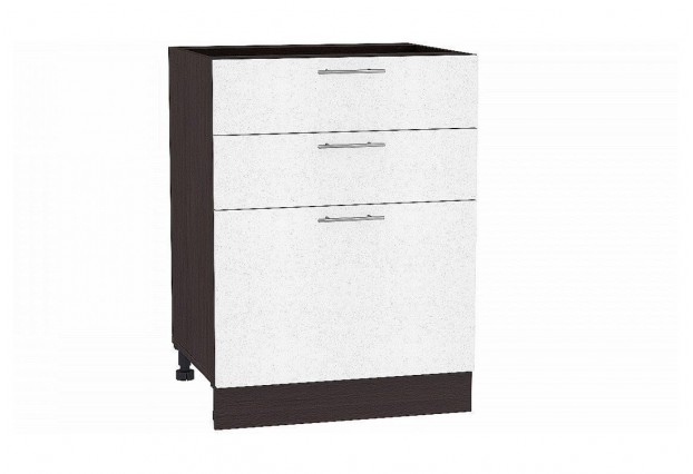 Шкаф нижний с 3-мя ящиками Валерия-М Белый металлик / Graphite 60 х 48 х 81,6 см