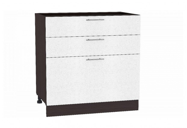 Шкаф нижний с 3-мя ящиками Валерия-М Белый металлик / Graphite 80 х 47,8 х 81,6 см
