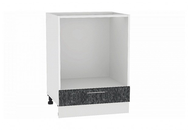 Шкаф нижний под духовку Валерия-М Черный металлик дождь / Белый 60 х 47,4 х 81,6 см