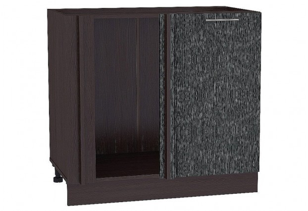 Шкаф нижний угловой Валерия-М Черный металлик дождь / Graphite 89 х 47,8 х 81,6 см