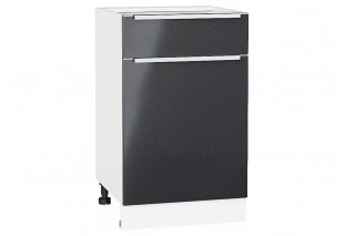 Шкаф нижний с 1-ой дверцей и ящиком Фьюжн Anthracite / Белый 50 х 48 х 81,6 см