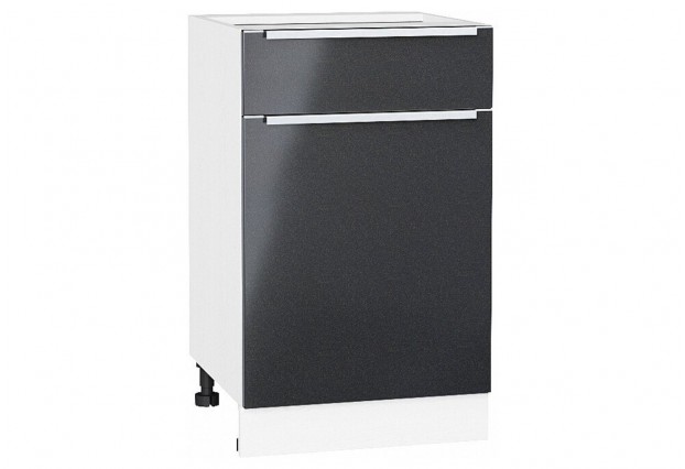 Шкаф нижний с 1-ой дверцей и ящиком Фьюжн Anthracite / Белый 50 х 48 х 81,6 см