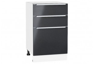 Шкаф нижний с 3-мя ящиками Фьюжн Anthracite / Белый 50 х 48 х 81,6 см