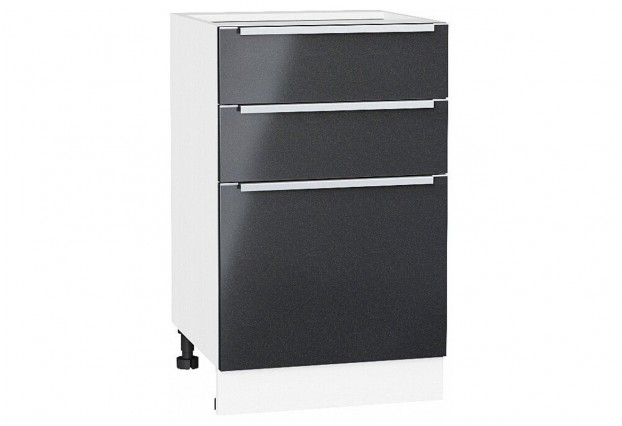 Шкаф нижний с 3-мя ящиками Фьюжн Anthracite / Белый 50 х 48 х 81,6 см