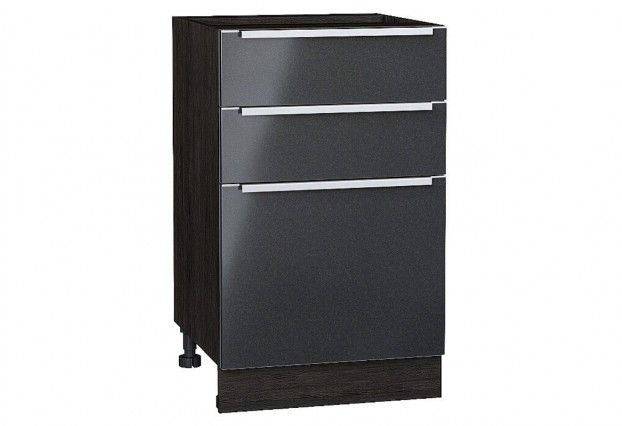 Шкаф нижний с 3-мя ящиками Фьюжн Anthracite / Graphite 50 х 48 х 81,6 см