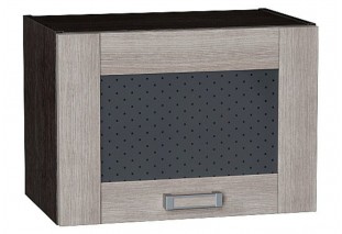Шкаф верхний горизонтальный остекленный Лофт Cappuccino Veralinga / Graphite 50 х 32 х 35,8 см