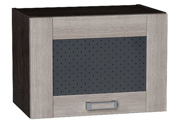 Шкаф верхний горизонтальный остекленный Лофт Cappuccino Veralinga / Graphite 50 х 32 х 35,8 см