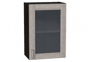 Шкаф верхний с 1-ой остекленной дверцей Лофт Cappuccino Veralinga / Graphite 50 х 32 х 71,6 см