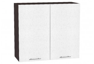Шкаф верхний с 2-мя дверцами Валерия-М Белый металлик / Graphite 80 х 31,8 х 92 см