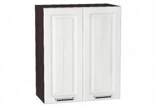 Шкаф верхний с 2-мя дверцами Прага Белое дерево / Graphite 60 х 31,8 х 92 см