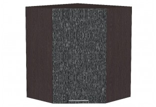 Шкаф верхний угловой Валерия-М Черный металлик дождь / Graphite 60 х 60 х 92 см