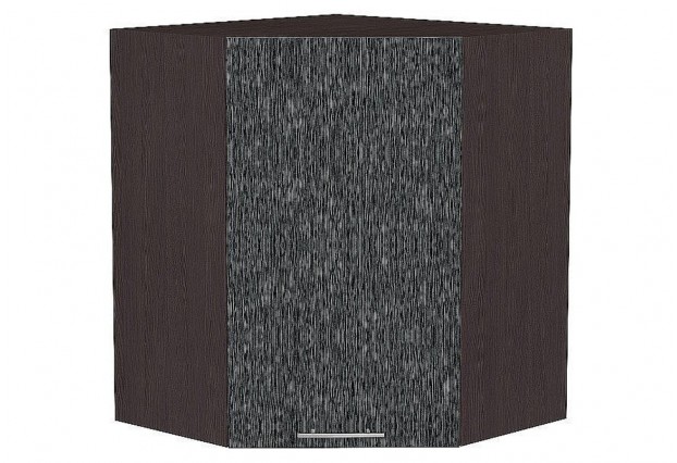 Шкаф верхний угловой Валерия-М Черный металлик дождь / Graphite 60 х 60 х 92 см
