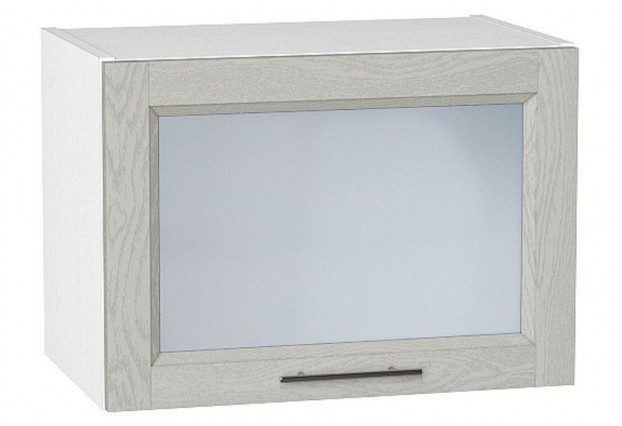 Шкаф верхний горизонтальный остекленный Сканди Cappuccino Softwood / Белый 50 х 32 х 35,8 см