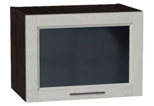 Шкаф верхний горизонтальный остекленный Сканди Cappuccino Softwood / Graphite 50 х 32 х 35,8 см