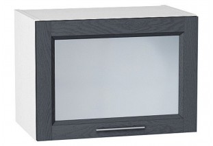 Шкаф верхний горизонтальный остекленный Сканди Graphite Softwood / Белый 50 х 32 х 35,8 см
