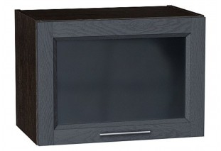Шкаф верхний горизонтальный остекленный Сканди Graphite Softwood / Graphite 50 х 32 х 35,8 см