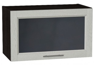 Шкаф верхний горизонтальный остекленный Сканди Cappuccino Softwood / Graphite 60 х 32 х 35,8 см
