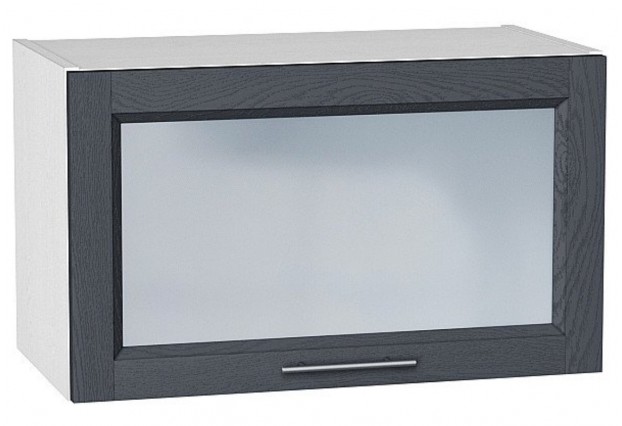 Шкаф верхний горизонтальный остекленный Сканди Graphite Softwood / Белый 60 х 32 х 35,8 см