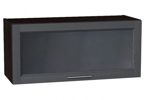Шкаф верхний горизонтальный остекленный Сканди Graphite Softwood / Graphite 80 х 32 х 35,8 см