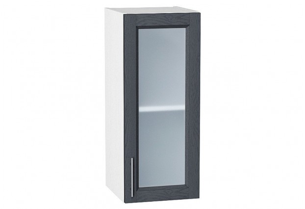 Шкаф верхний с 1-ой остекленной дверцей Сканди Graphite Softwood / Белый 30 х 32 х 71,6 см