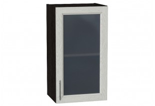 Шкаф верхний с 1-ой остекленной дверцей Сканди Cappuccino Softwood / Graphite 40 х 32 х 71,6 см