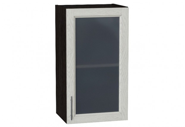 Шкаф верхний с 1-ой остекленной дверцей Сканди Cappuccino Softwood / Graphite 40 х 32 х 71,6 см