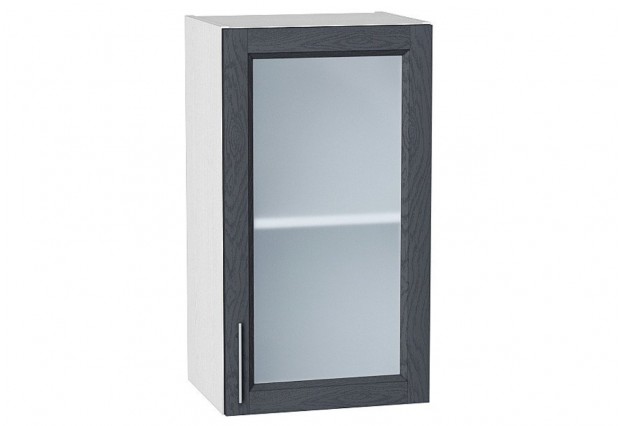 Шкаф верхний с 1-ой остекленной дверцей Сканди Graphite Softwood / Белый 40 х 32 х 71,6 см
