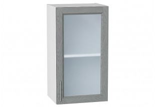 Шкаф верхний с 1-ой остекленной дверцей Сканди Grey Softwood / Белый 40 х 32 х 71,6 см