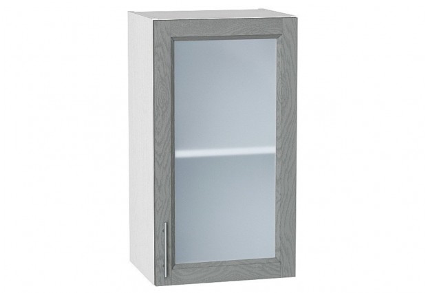 Шкаф верхний с 1-ой остекленной дверцей Сканди Grey Softwood / Белый 40 х 32 х 71,6 см