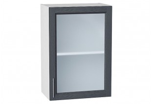 Шкаф верхний с 1-ой остекленной дверцей Сканди Graphite Softwood / Белый 50 х 32 х 71,6 см