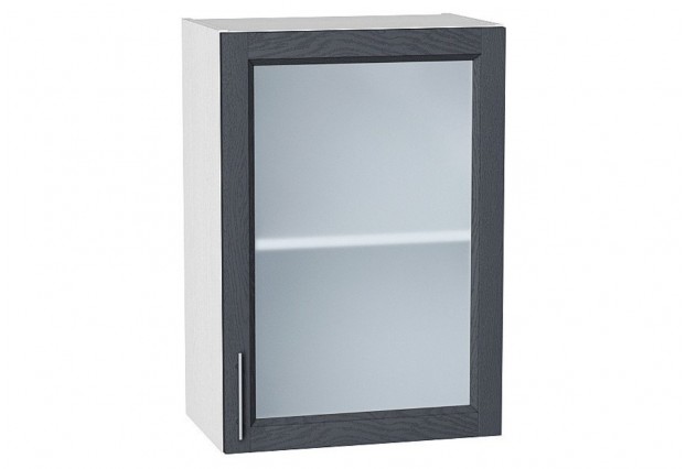 Шкаф верхний с 1-ой остекленной дверцей Сканди Graphite Softwood / Белый 50 х 32 х 71,6 см