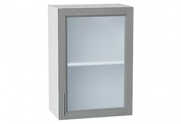 Шкаф верхний с 1-ой остекленной дверцей Сканди Grey Softwood / Белый 50 х 32 х 71,6 см