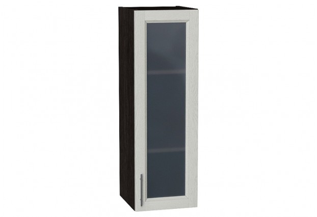 Шкаф верхний с 1-ой остекленной дверцей Сканди Cappuccino Softwood / Graphite 30 х 32 х 92 см