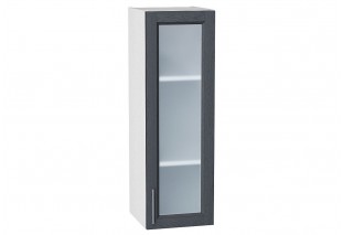 Шкаф верхний с 1-ой остекленной дверцей Сканди Graphite Softwood / Белый 30 х 32 х 92 см