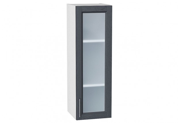 Шкаф верхний с 1-ой остекленной дверцей Сканди Graphite Softwood / Белый 30 х 32 х 92 см
