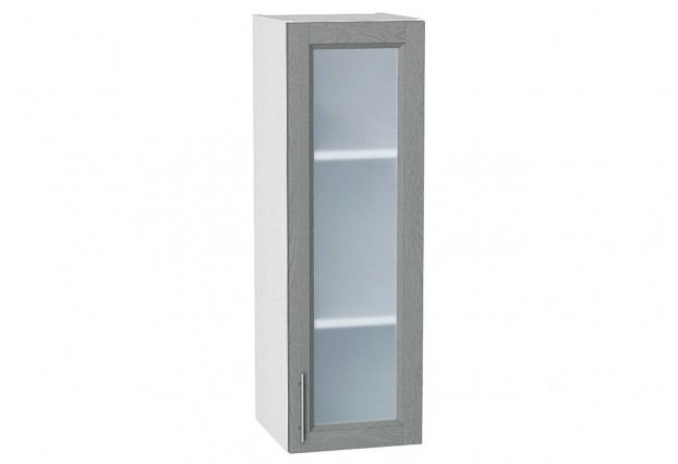 Шкаф верхний с 1-ой остекленной дверцей Сканди Grey Softwood / Белый 30 х 32 х 92 см