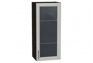 Шкаф верхний с 1-ой остекленной дверцей Сканди Cappuccino Softwood / Graphite 40 х 32 х 92 см