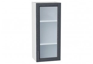 Шкаф верхний с 1-ой остекленной дверцей Сканди Graphite Softwood / Белый 40 х 32 х 92 см