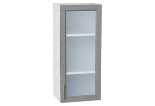 Шкаф верхний с 1-ой остекленной дверцей Сканди Grey Softwood / Белый 40 х 32 х 92 см