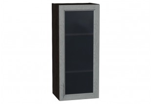 Шкаф верхний с 1-ой остекленной дверцей Сканди Grey Softwood / Graphite 40 х 32 х 92 см