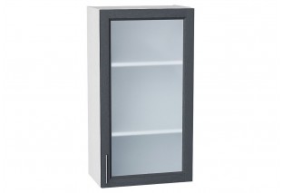 Шкаф верхний с 1-ой остекленной дверцей Сканди Graphite Softwood / Белый 50 х 32 х 92 см