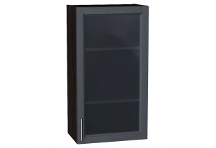 Шкаф верхний с 1-ой остекленной дверцей Сканди Graphite Softwood / Graphite 50 х 32 х 92 см