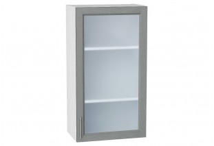 Шкаф верхний с 1-ой остекленной дверцей Сканди Grey Softwood / Белый 50 х 32 х 92 см