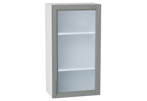 Шкаф верхний с 1-ой остекленной дверцей Сканди Grey Softwood / Белый 50 х 32 х 92 см