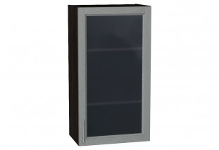 Шкаф верхний с 1-ой остекленной дверцей Сканди Grey Softwood / Graphite 50 х 32 х 92 см