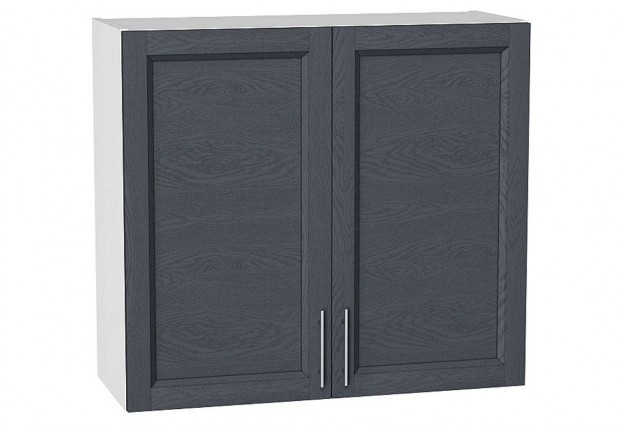 Шкаф верхний с 2-мя дверцами Сканди Graphite Softwood / Белый 80 х 31,8 х 71,6 см
