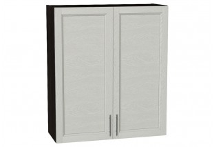 Шкаф верхний с 2-мя дверцами Сканди Cappuccino Softwood / Graphite 80 х 32 х 92 см